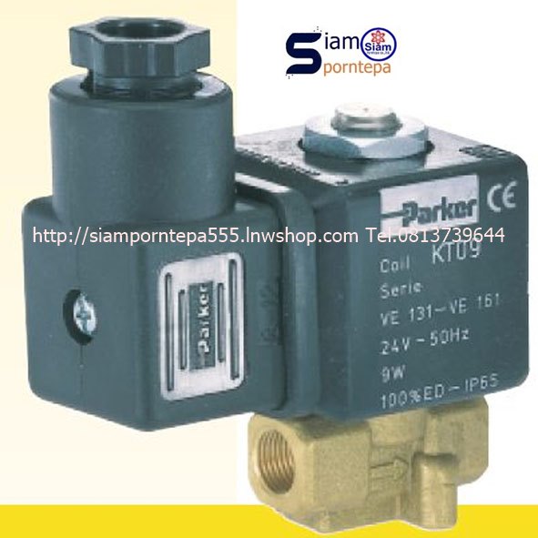 P-VE131.4BV-220V Parker Solenoid valve 2/2 size 1/8" ทองเหลือง ไฟ 220V Pressure 0-8 bar(kg/cm2) 120psi Temp 140C